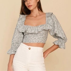Reformation Edgewater Linen Top